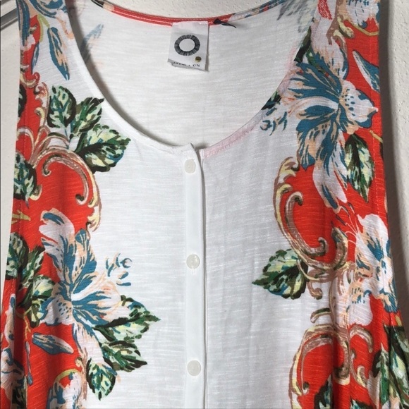 Akemi & Kim by Anthropologie size medium creamy white & coral print tank top - Picture 6 of 13